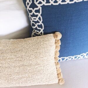 NEW Serena & Lily Madrona Raffia Pillow Cover (12”x21”)-Natural